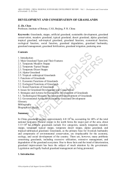 Development and Conservation of Grasslands