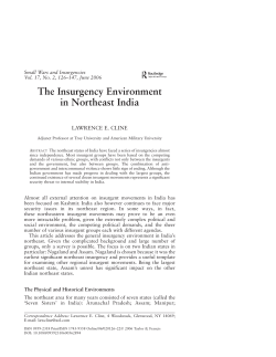 The Insurgency Environment in Northeast India