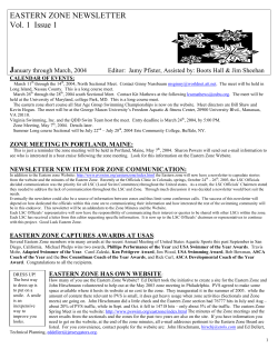 eastern zone newsletter