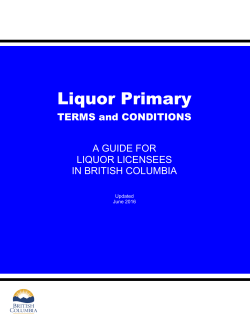 Liquor Control and Licensing - Province of British Columbia