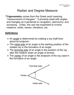 Radian and Degree Measure