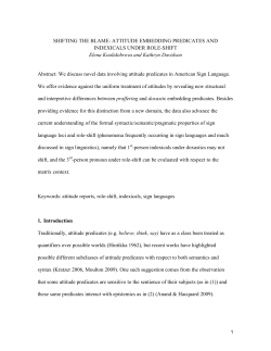 SHIFTING THE BLAME: ATTITUDE EMBEDDING PREDICATES