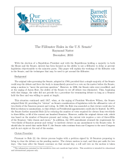 The Filibuster Rules in the US Senate