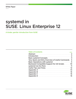 systemd in SUSE&reg; Linux Enterprise 12