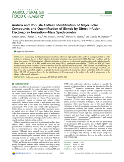 Arabica and Robusta Coffees - thomson mass spectrometry laboratory