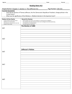 Cornell 12 Jefferson becomes President