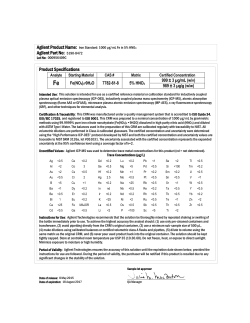 Agilent Part No: 5190-8472 Product Specifications