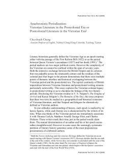 Anachronistic Periodization: Victorian Literature