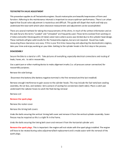 TESTASTRETTA VALVE ADJUSTMENT