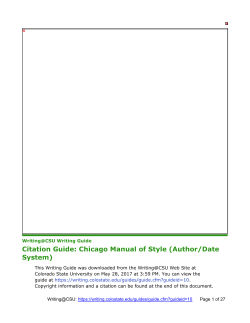 Citation Guide: Chicago Manual of Style (Author