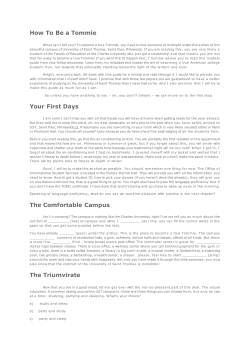 How To Be a Tommie Your First Days The Comfortable Campus The