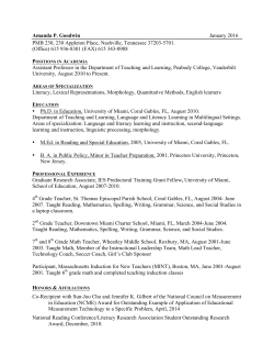 Curriculum Vitae - Peabody College