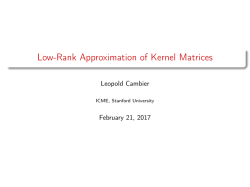 Low-Rank Approximation of Kernel Matrices