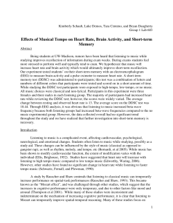 Effects of Musical Tempo on Heart Rate, Brain Activity, and Short
