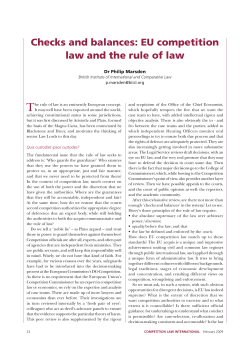 Checks and balances: EU competition law and the rule of law