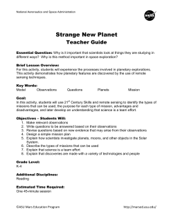 STRANGE NEW PLANET Teacher Guide