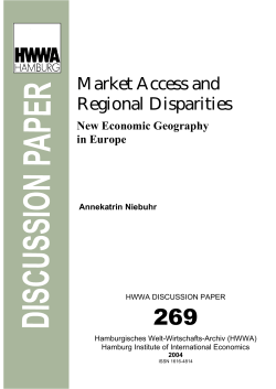 Market Access and Regional Disparities : New Economic
