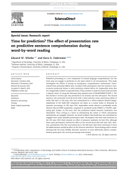 Time for prediction? The effect of presentation - coli.uni