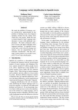 Language variety identification in Spanish tweets