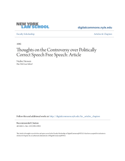 Thoughts on the Controversy over Politically Correct Speech Free