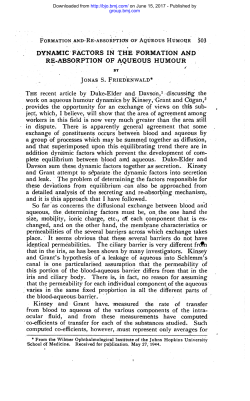 RE.ABSORPTIGN OF AQUEOUS HUMOUR size, mobility, ionic