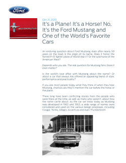No, It`s the Ford Mustang and One of the World`s Favorite Cars