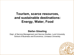 Tourism, scarce resources, and sustainable destinations: Energy
