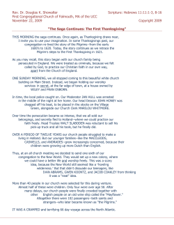 Rev. Dr. Douglas K. Showalter Scripture: Hebrews 11:11:1-3, 8