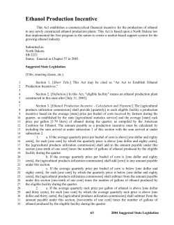Ethanol Production Incentive - The Council of State Governments