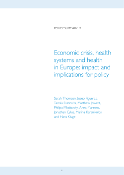 12 Summary Economic crisis, health systems and health in Europe