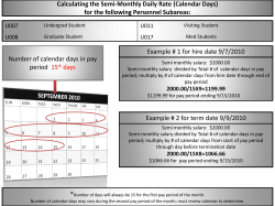 Calculating the Semi-Monthly Daily Rate (Calendar Days) for the