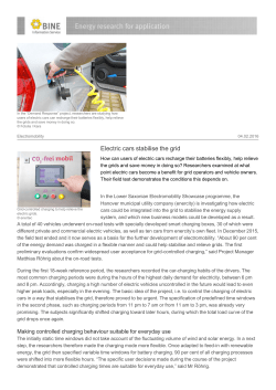 Electric cars stabilise the grid