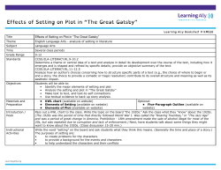 Effects of Setting on Plot in &ldquo;The Great Gatsby&rdquo;