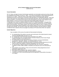 AP U.S. History Syllabus and Course Description (CEEB 222135
