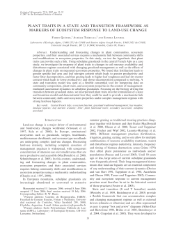plant traits in a state and transition framework as markers of