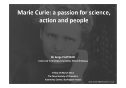 Marie Curie, her Life and Work