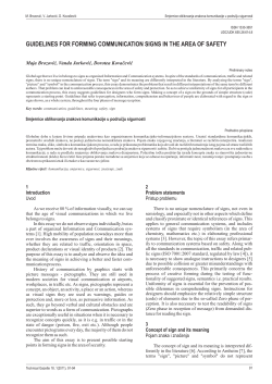 GUIDELINES FOR FORMING COMMUNICATION SIGNS IN THE