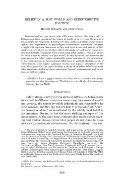 Belief in a Just World and Redistributive Politics