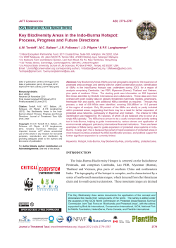 Key Biodiversity Areas in the Indo