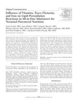 Influence of Vitamins, Trace Elements, and Iron on Lipid