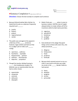 Sentence Completion 4 (high-advanced GRE level)