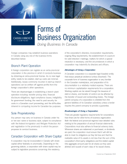 Forms of Business Organization