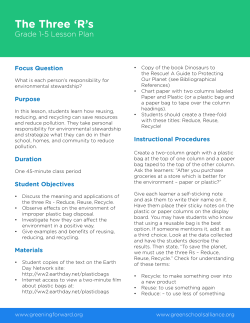 The Three `R`s - Greening Forward