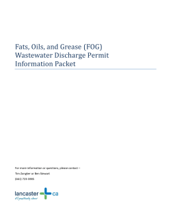 Fats, Oils and Grease Information Packet