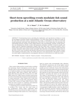 Short-term upwelling events modulate fish sound production at a