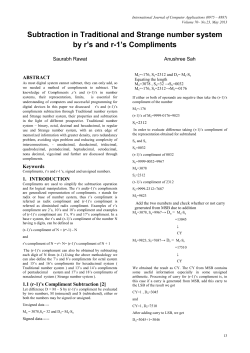 Subtraction in Traditional and Strange number system by r`s and r