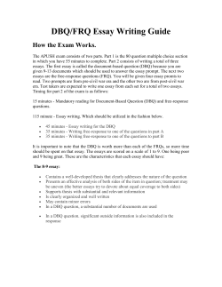 DBQ/FRQ Essay Writing Guide