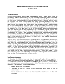 A BASIC INTRODUCTION TO THE JFK ASSASSINATION Michael T