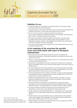 Competency Assessment Tool for Therapeutic Communication 2009