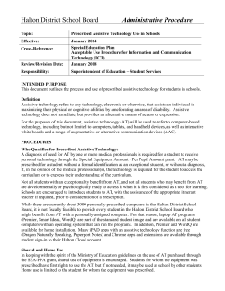 Prescribed Assistive Technology Use in Schools